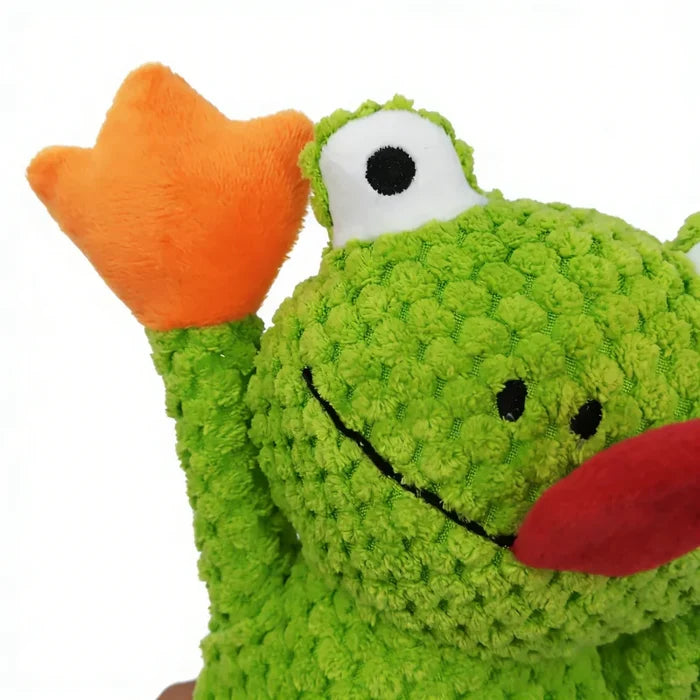 Knotted Frog Plush Dog Toy with Squeaker | Durable Rope Chew Toy for Dogs