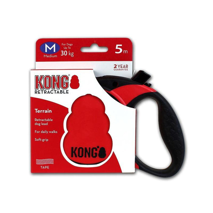 KONG | Dog Lead | Retractable 5m Tape - Red