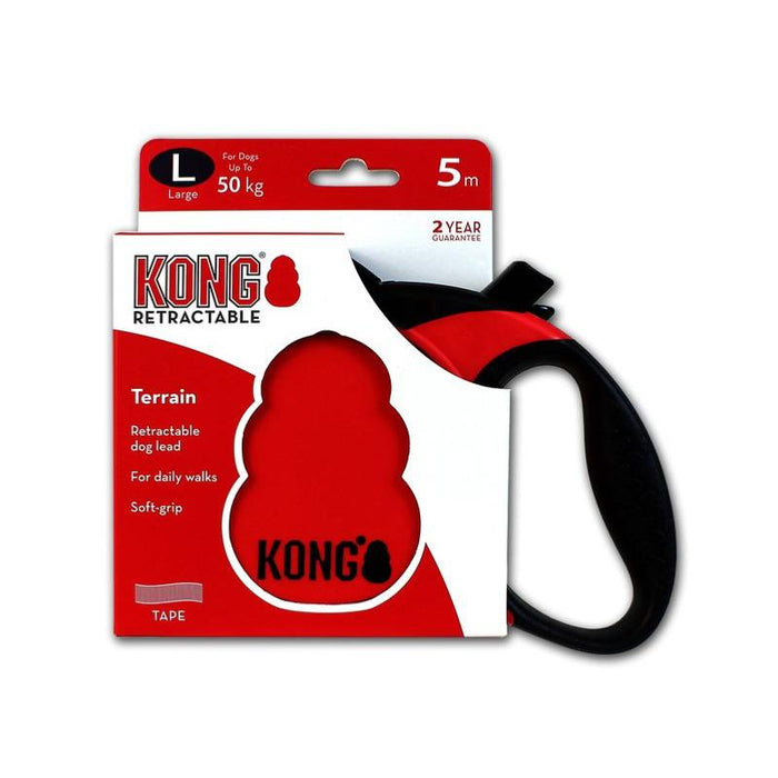 KONG | Dog Lead | Retractable 5m Tape - Red