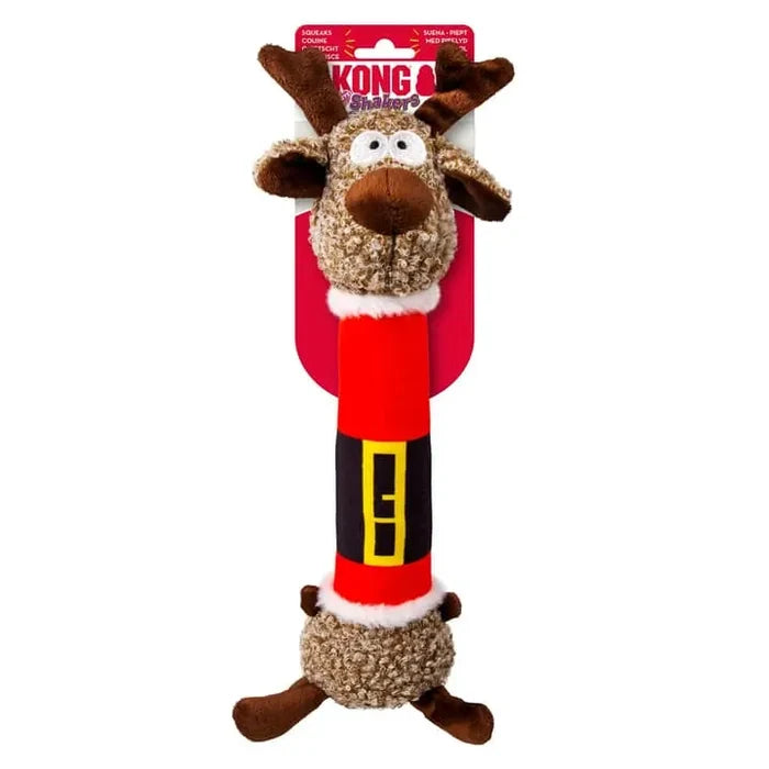 Kong reindeer dog toy with red packaging on a white background