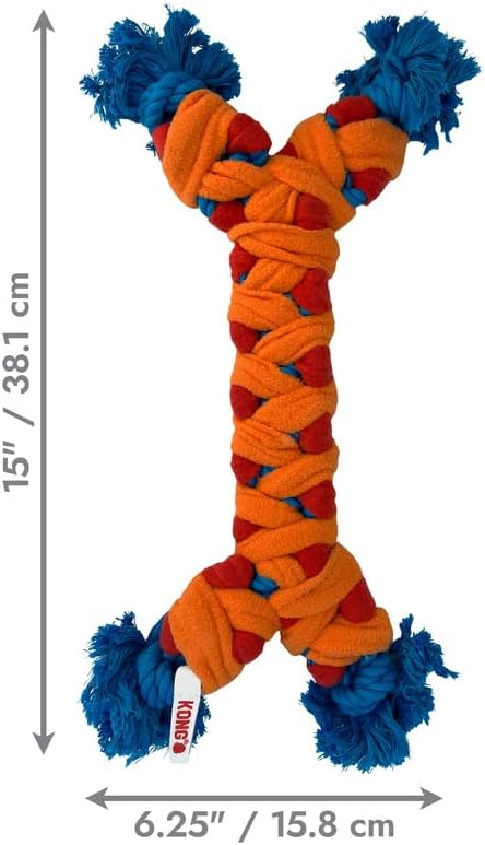 KONG Rope Rally Bone | Durable Soft Dog Tug Toy