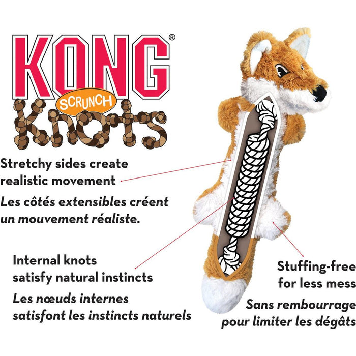 KONG Scrunch Knots Fox | Plush Animal Dog Toy