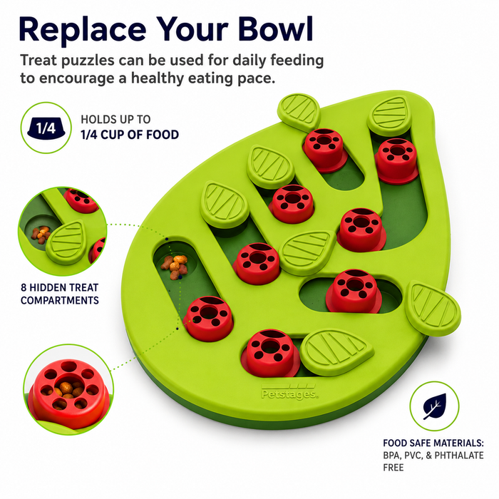 Ladybug Cat Puzzle Feeder | Interactive Slow Feeding & Treat Toy