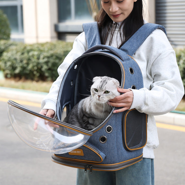 Large Capacity Transparent Pet Backpack for Travel and Storage