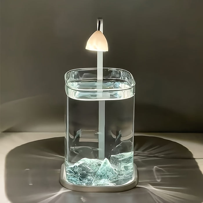 LED Aquarium Fish Tank – Transparent Fish & Turtle Habitat with Cover