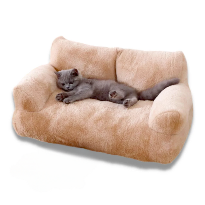 Luxury Plush Pet Sofa | Soft Washable Bed for Cats & Small Dogs