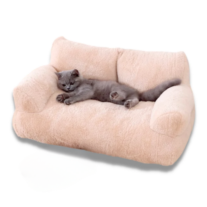 Luxury Plush Pet Sofa | Soft Washable Bed for Cats & Small Dogs