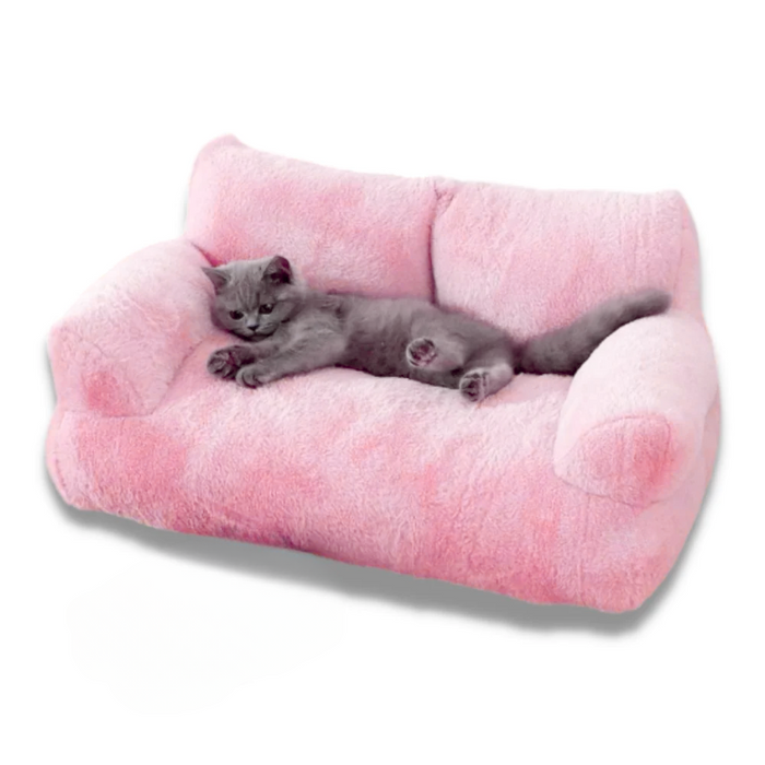 Luxury Plush Pet Sofa | Soft Washable Bed for Cats & Small Dogs