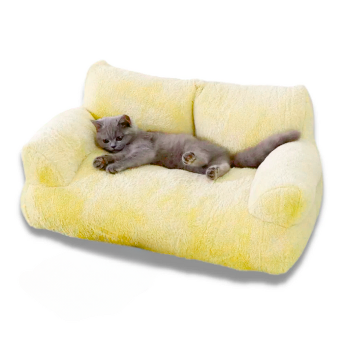 Luxury Plush Pet Sofa | Soft Washable Bed for Cats & Small Dogs