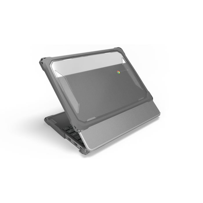 MaxCases Extreme Shell-F3 Slide Chromebook Case for Lenovo 500e G5 Chromebook (Gray/Clear)