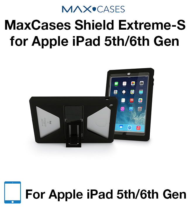 MaxCases Shield Extreme-S Case for iPad 5th Gen/6th Gen - Sleek Version with Kickstand