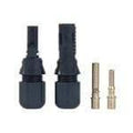 MC4 solar connector pair with metal contacts for photovoltaic cable connection