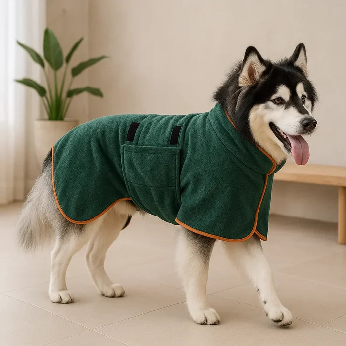 Microfiber Dog Bathrobe | Quick-Drying Adjustable Drying Coat for Dogs