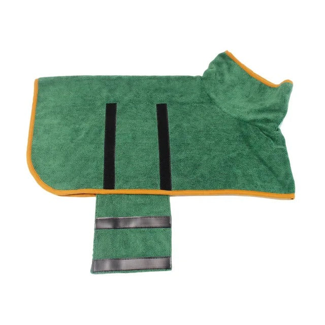 Microfiber Dog Bathrobe | Quick-Drying Adjustable Drying Coat for Dogs