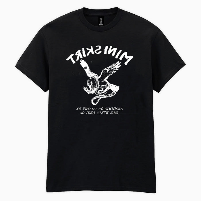 Mini Skirt - Black 'No Idea' T-Shirt