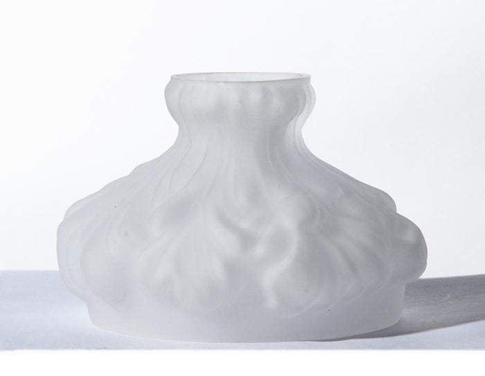 Miniature White Gloss with Embossed Plumage Glass Shade, 4 inch fitter (00003)