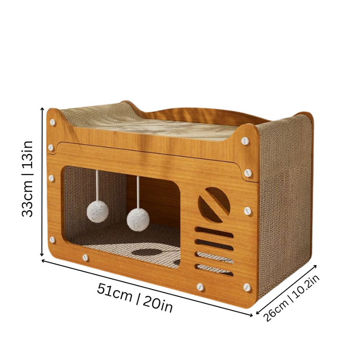 Multi-Level Cat Scratcher House – Play Tower & Cozy Hideout