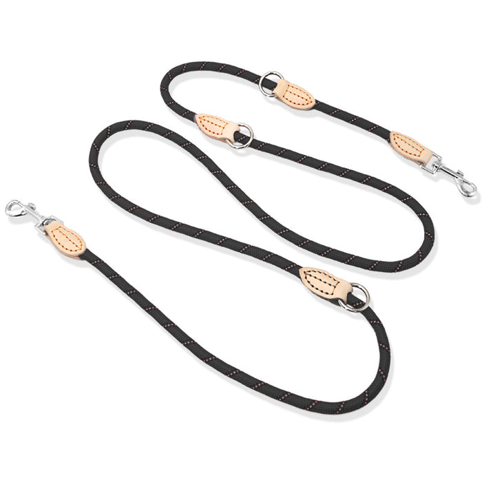 Multifunctional Hook and Chain Leather Pet Leash