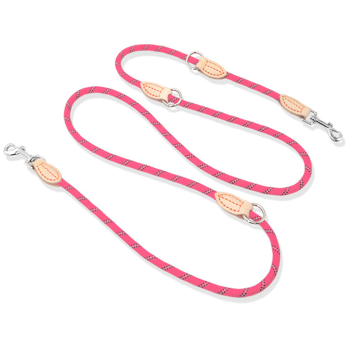 Multifunctional Hook and Chain Leather Pet Leash