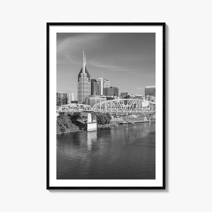 Nashville Skyline Black and White Fine Art Photo Print, Tennessee Poster