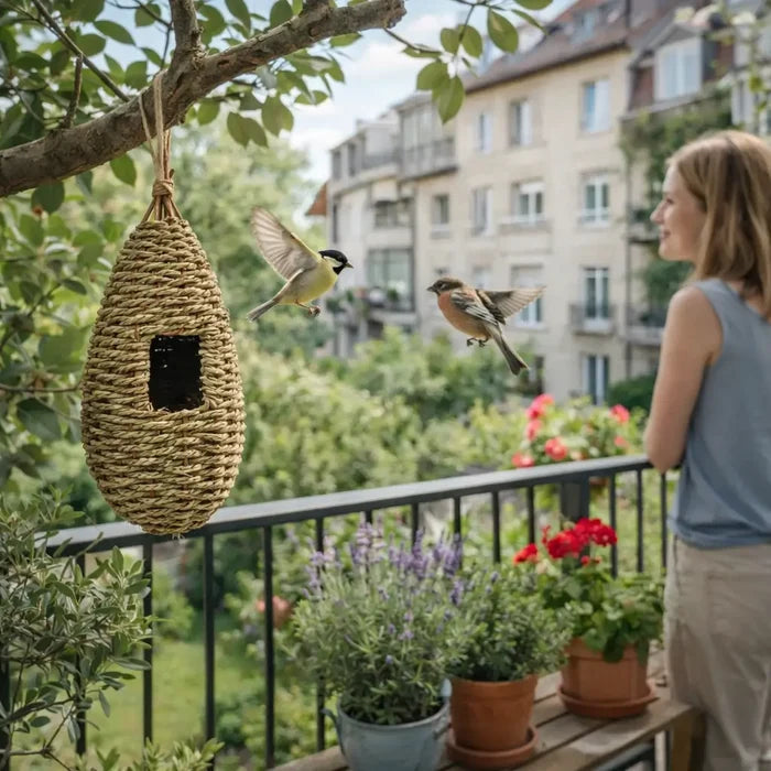 Natural Grass Birdhouse for Outdoor Use – Hanging Bird Nesting Shelter