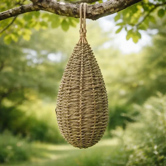 Natural Grass Birdhouse for Outdoor Use – Hanging Bird Nesting Shelter