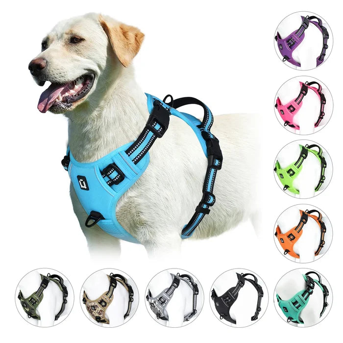 No Pull Dog Harness with Handle – Adjustable Soft Padded Pet Vest for Dogs