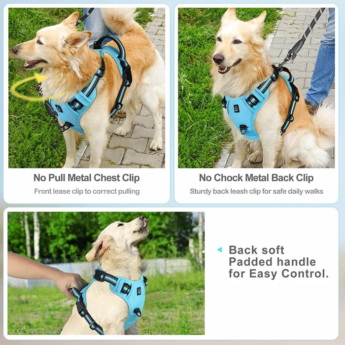 No Pull Dog Harness with Handle – Adjustable Soft Padded Pet Vest for Dogs