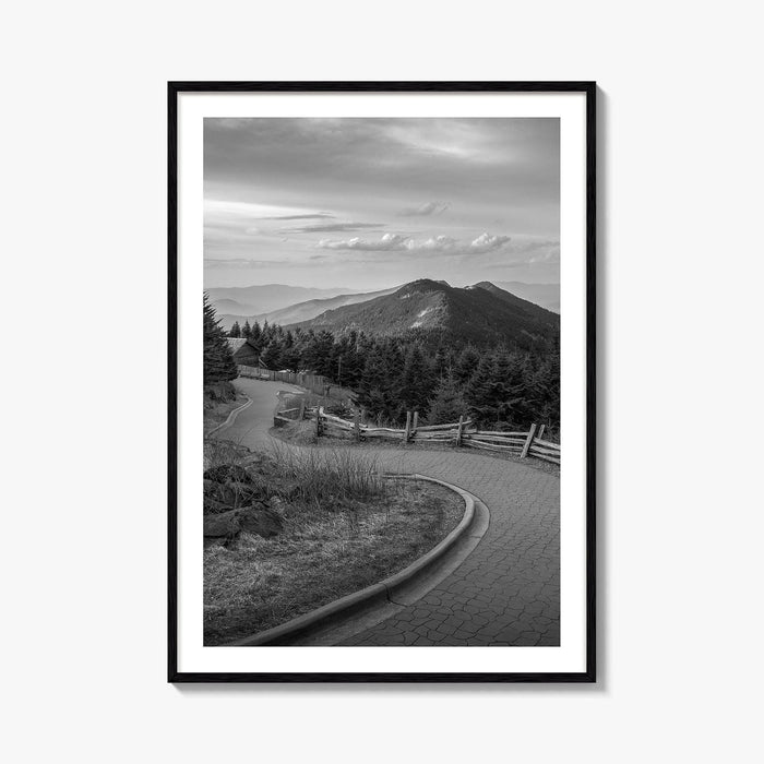 Mount Mitchell Black and White Fine Art Photo Print, Blue Ridge Mountains Poster