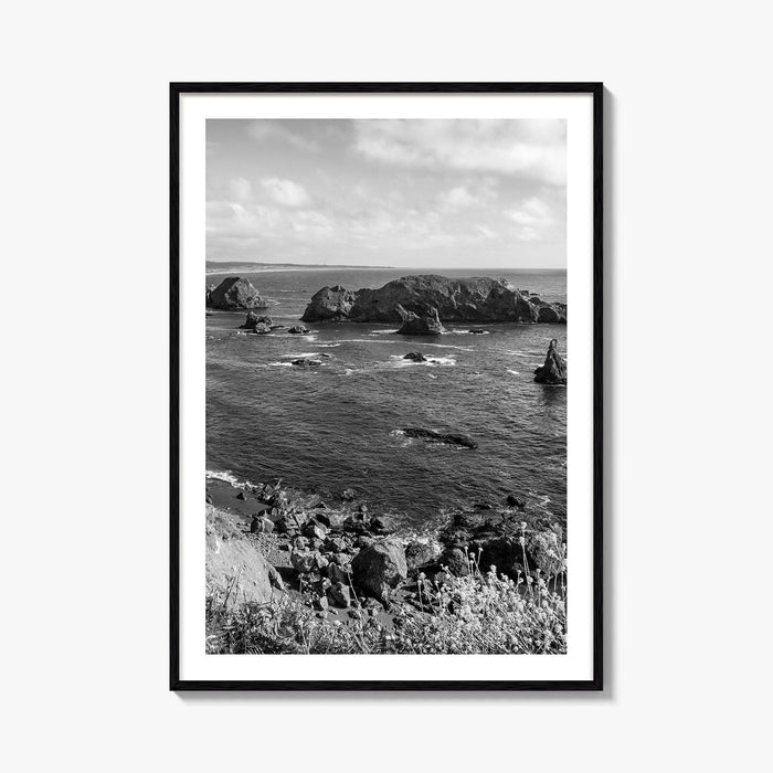Northern California Black and White Fine Art Photo Print, Coastline Wall Decor, Coastal Poster