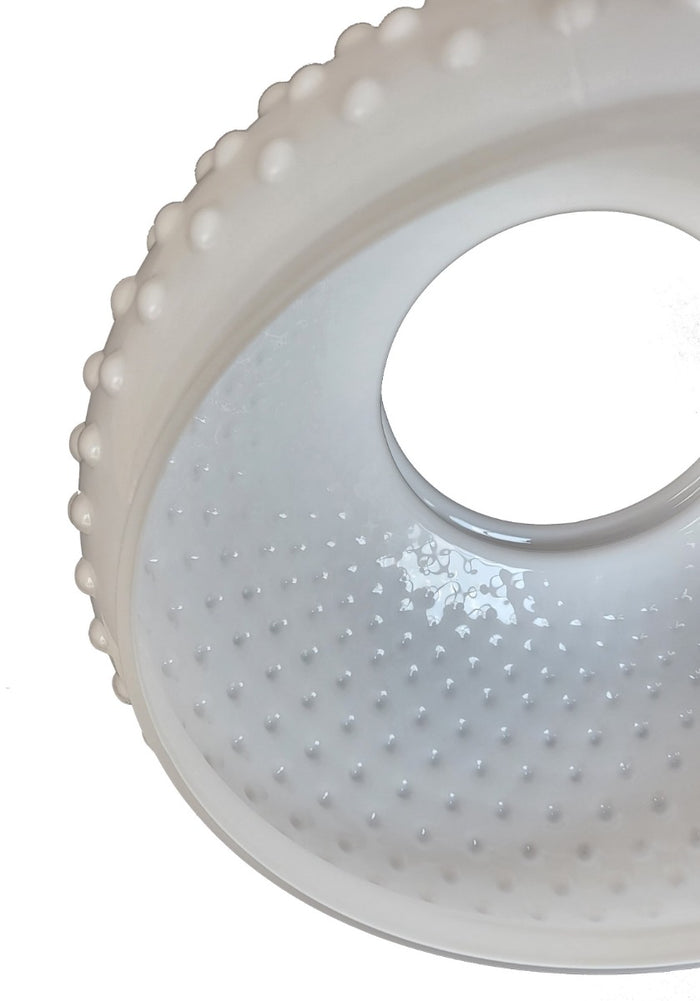 Cased Glass Hobnail Shade - Crimp Top, 7 inch fitter