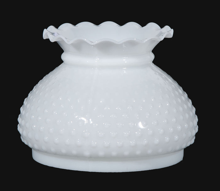 Opal Glass Hobnail Shade - Crimp Top, 7 inch fitter