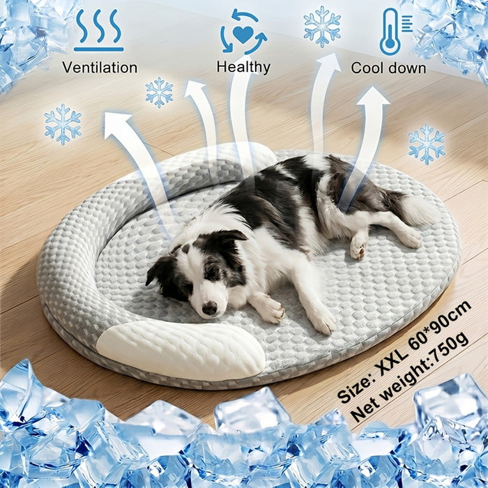 Orthopedic Cooling Dog Bed with Raised Edge & Washable Non-Slip Design
