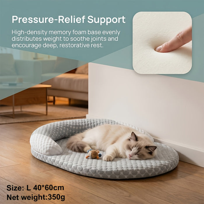 Orthopedic Cooling Dog Bed with Raised Edge & Washable Non-Slip Design