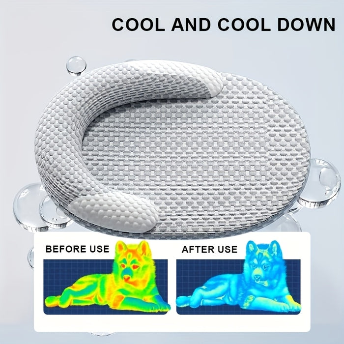 Orthopedic Cooling Dog Bed with Raised Edge & Washable Non-Slip Design