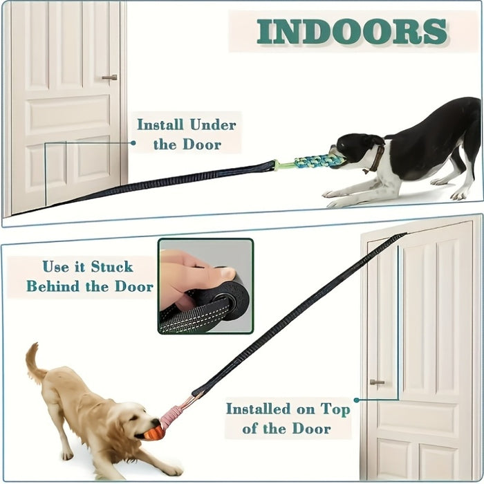Outdoor Bungee Tug Dog Toy with Chew Rope for Interactive Play