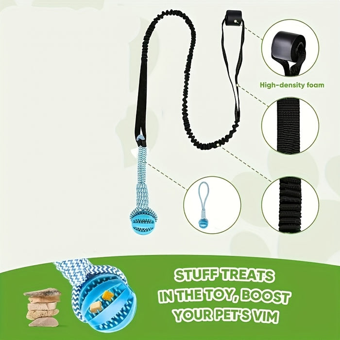 Outdoor Bungee Tug Dog Toy with Chew Rope for Interactive Play