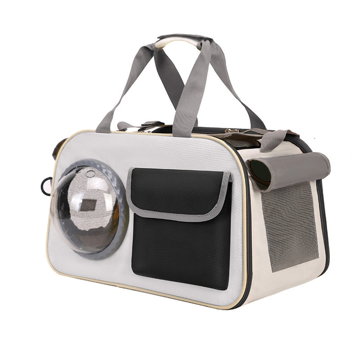Outdoor Portable Pet Backpack with Space Capsule Design and Crossbody Strap
