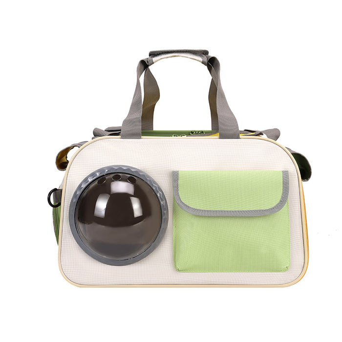 Outdoor Portable Pet Backpack with Space Capsule Design and Crossbody Strap
