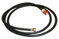 black output hose with quick connect fittings for power equipment or battery systems