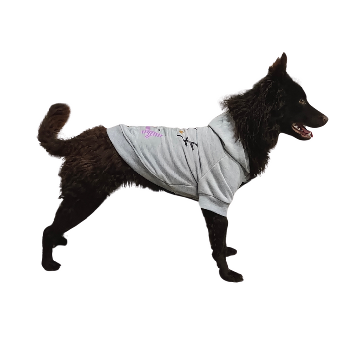 Penn & Gee | Christmas Jersey Hoodie | Grey with Reindeer & Penguin