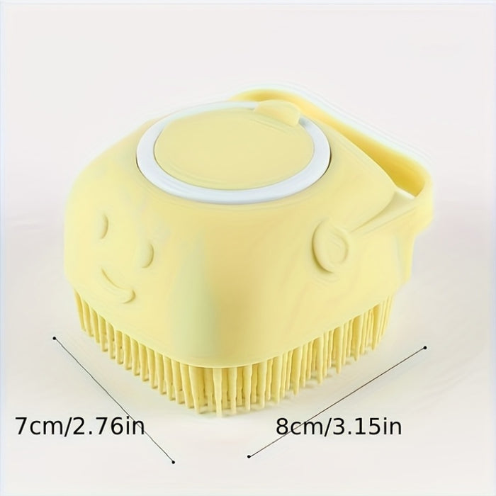 Pet Bath Grooming Brush with Soap Dispenser | Dog & Cat Massage Brush