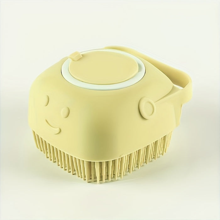 Pet Bath Grooming Brush with Soap Dispenser | Dog & Cat Massage Brush