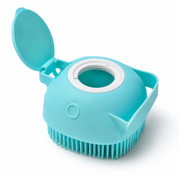 Pet Bath Grooming Brush with Soap Dispenser | Dog & Cat Massage Brush