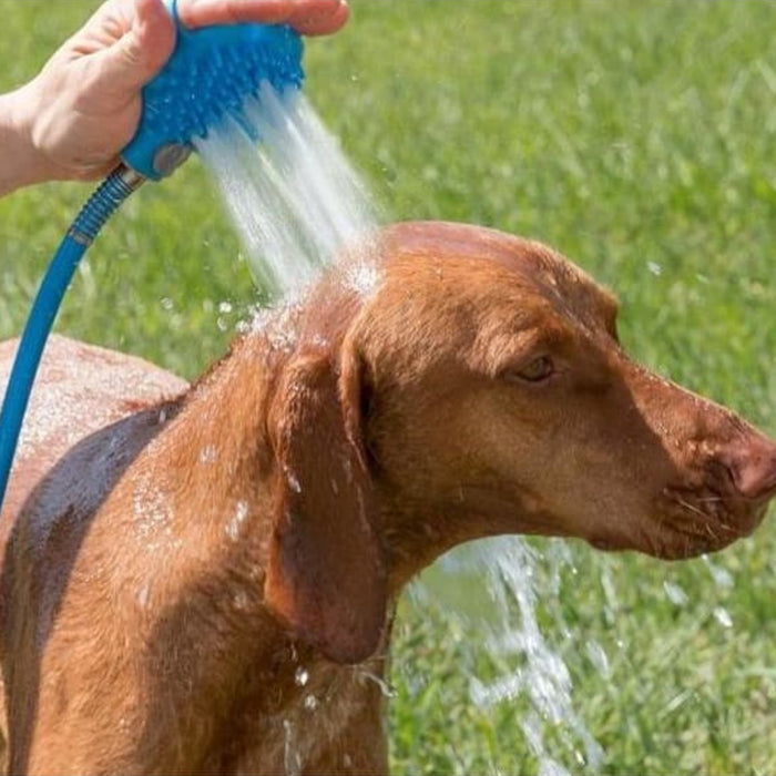 Pet Bathing Gloves with Silicone Nozzle and Hand-held Massage Brush