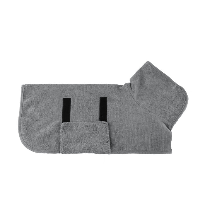 Pet Bathing Robe with Neck and Tucked Waist Clothes