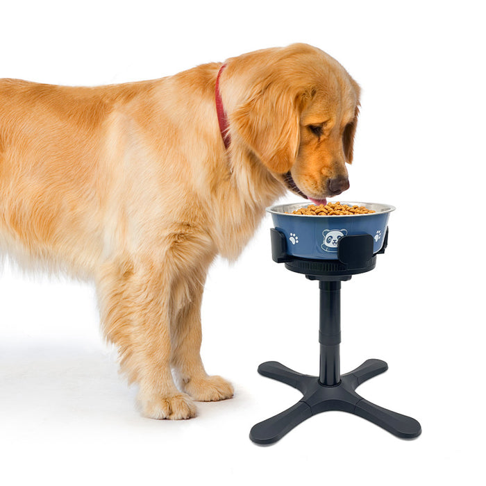 Pet Bowl with Adjustable Height, Anti-Tumble Bracket