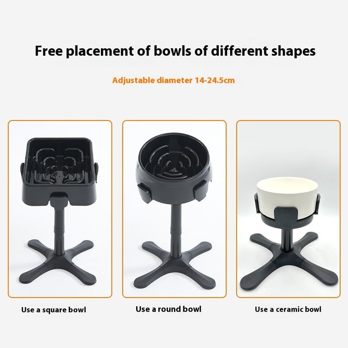 Pet Bowl with Adjustable Height, Anti-Tumble Bracket