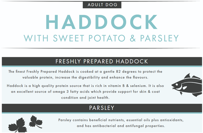Pet Connection Haddock with Sweet Potato & Parsley Adult Hypoallergenic Grain Free Dry Dog Food