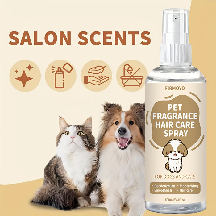 Pet Deodorizing & Moisturizing Spray for Dogs & Cats – 100ml Coat Care